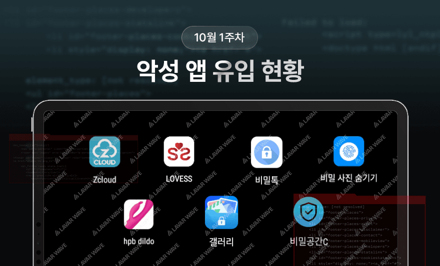 라바웨이브 10월 1주차 동영상사기 악성 앱 유입 현황