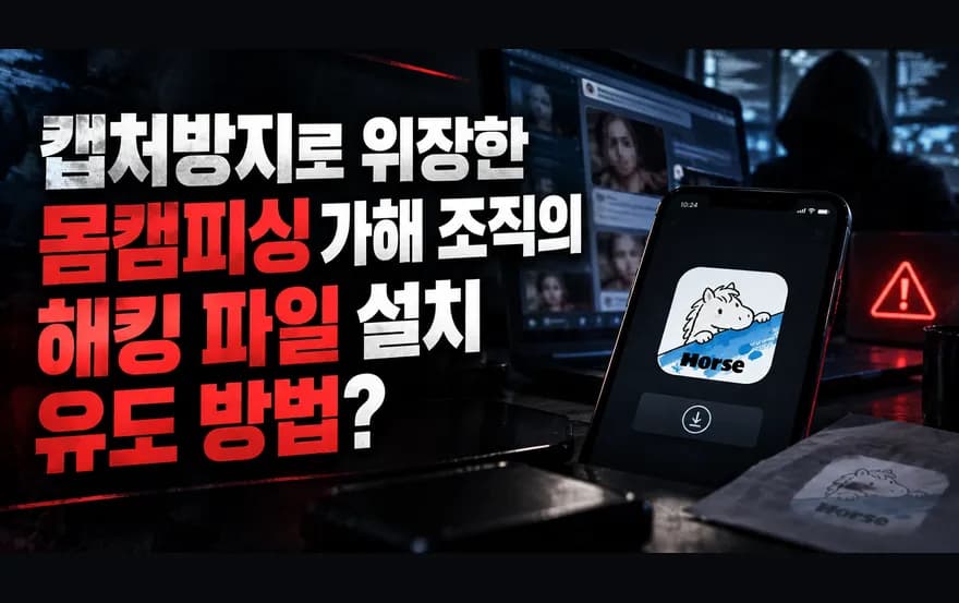 캡처방지로 위장한 몸캠피싱 가해 조직의 해킹 파일 설치 유도 방법?